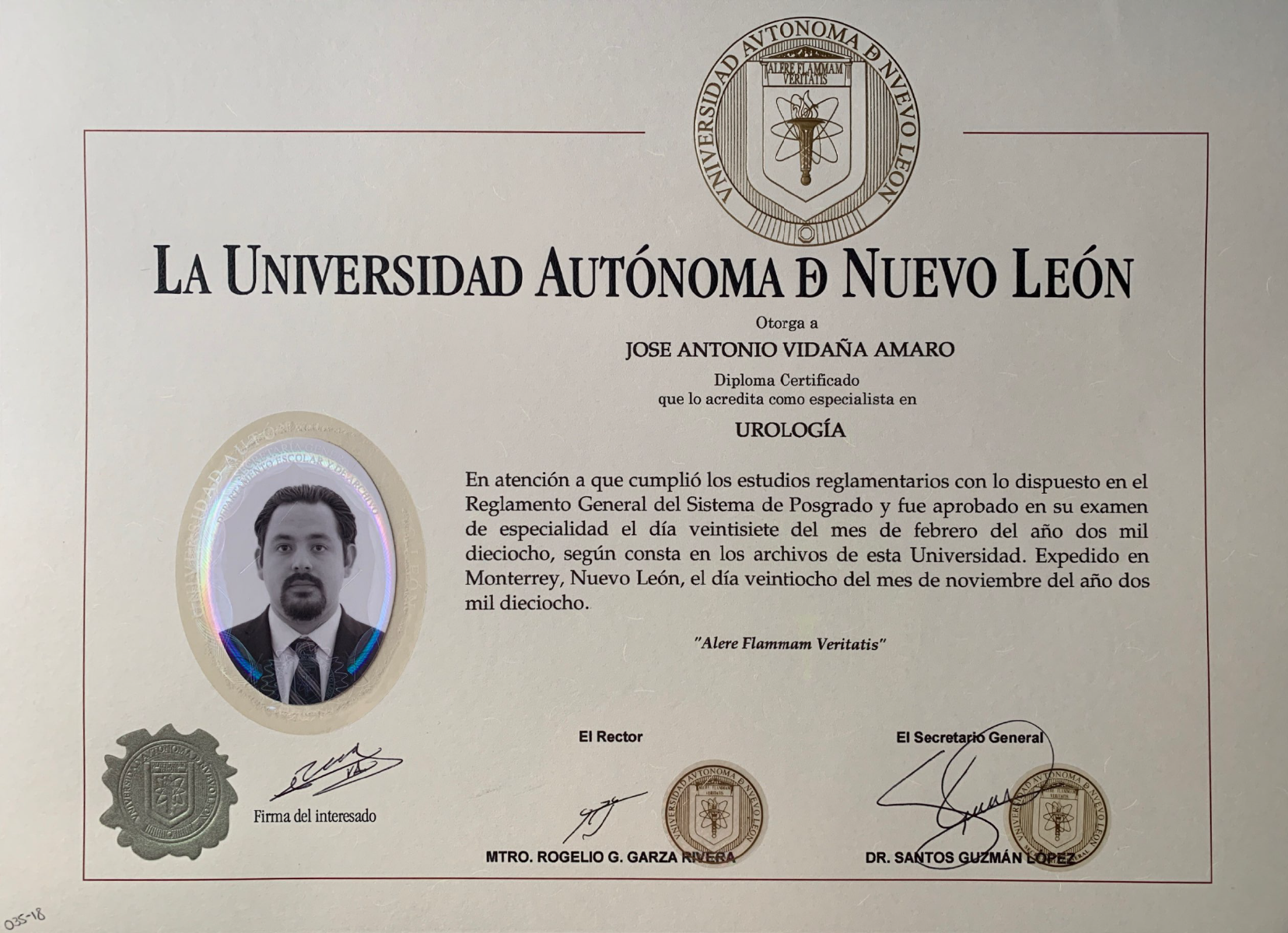 Reconocimiento Antonio Vidaña